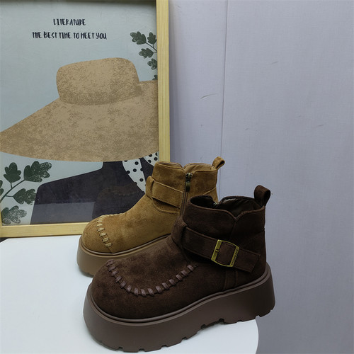 厚底保暖加绒休闲百搭棉鞋