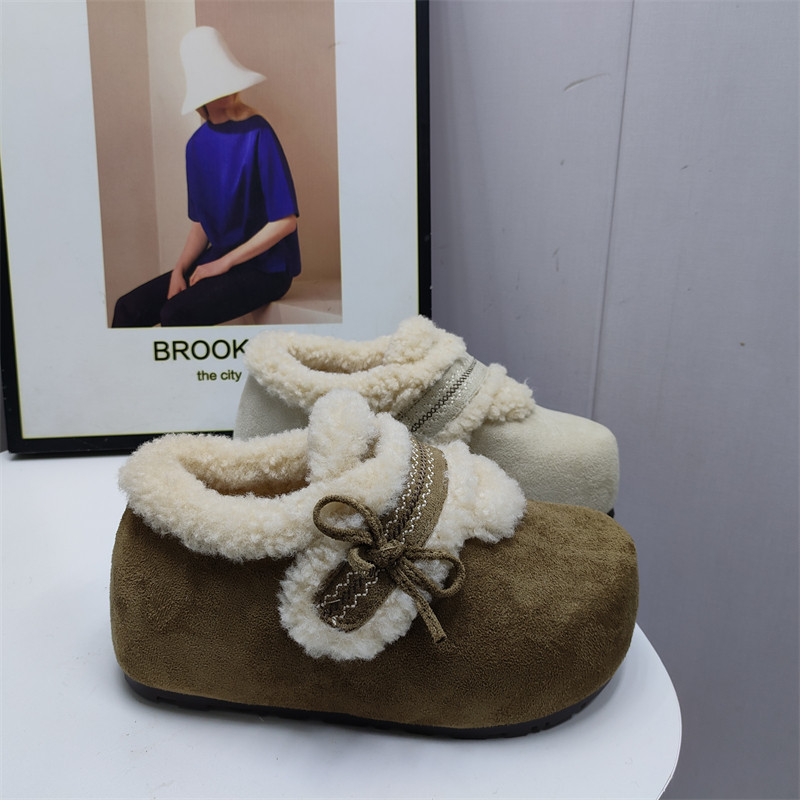 25秋冬新款乐福鞋厚底加绒保暖