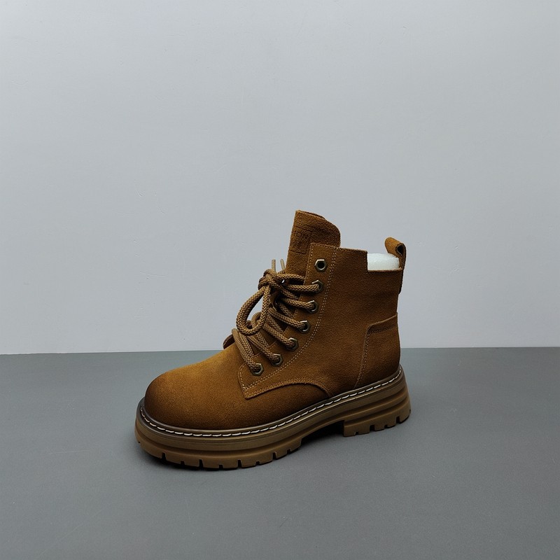 2025尾货工厂断码处理女鞋低跟侧拉链短筒马丁靴棕色牛皮真皮,女鞋,马丁靴,淘宝优惠券,粉丝福利购,淘宝优惠卷