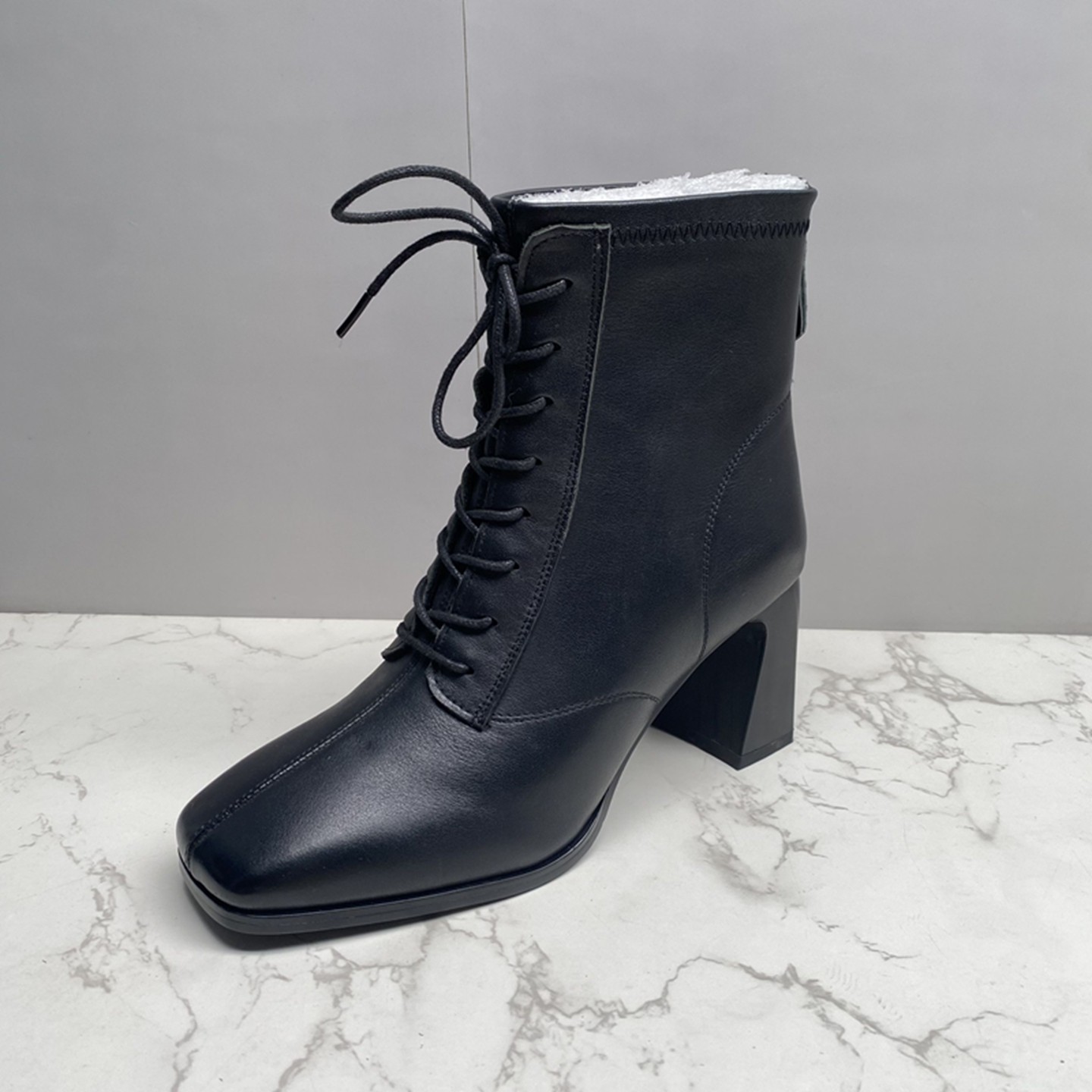 25尾货工厂断码处理女鞋粗跟马丁靴小个子保暖真皮短靴裸靴36.37,女鞋,马丁靴,淘宝优惠券,粉丝福利购,淘宝优惠卷