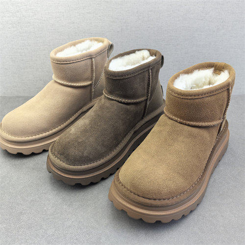 25冬季真皮羊毛口厚底雪地靴