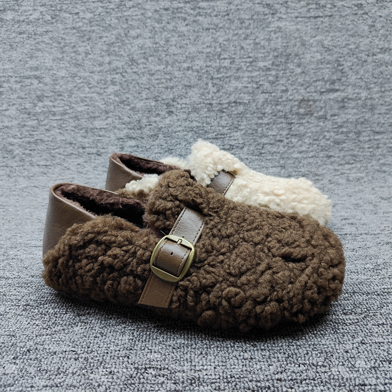 毛毛鞋乐福鞋女鞋森系平跟软底