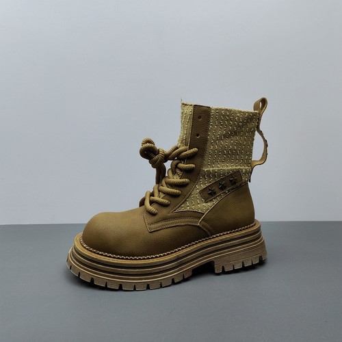 马丁靴英伦风系带圆头时尚35.36