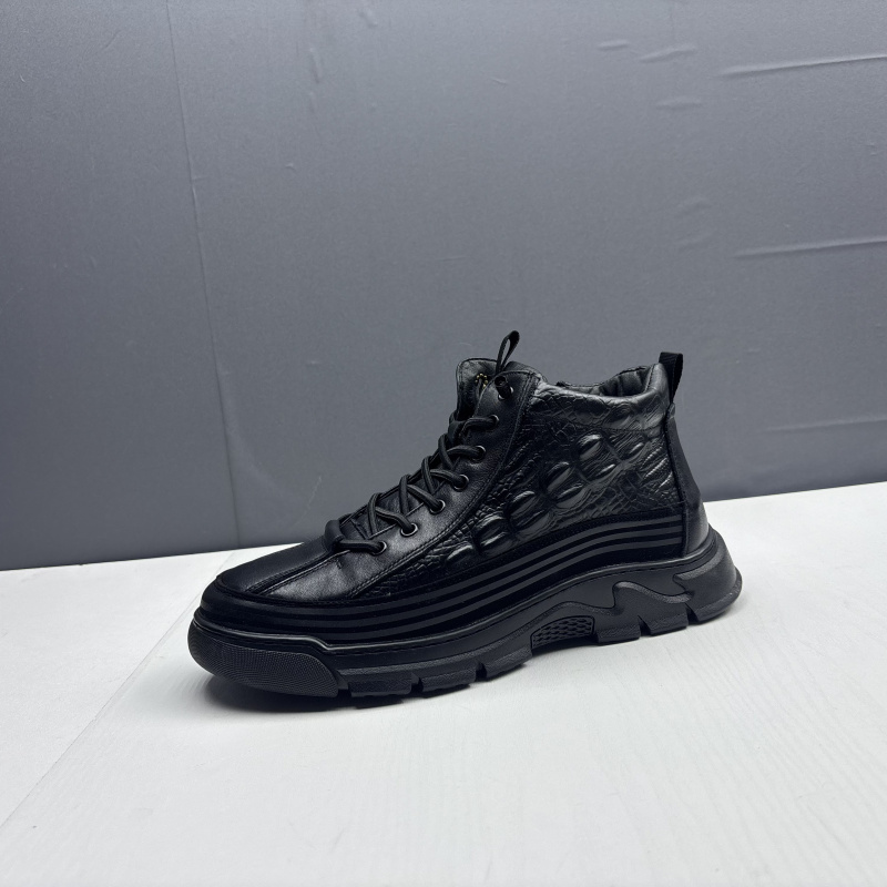 25高帮秋冬季新款厚底加厚牛皮鞋