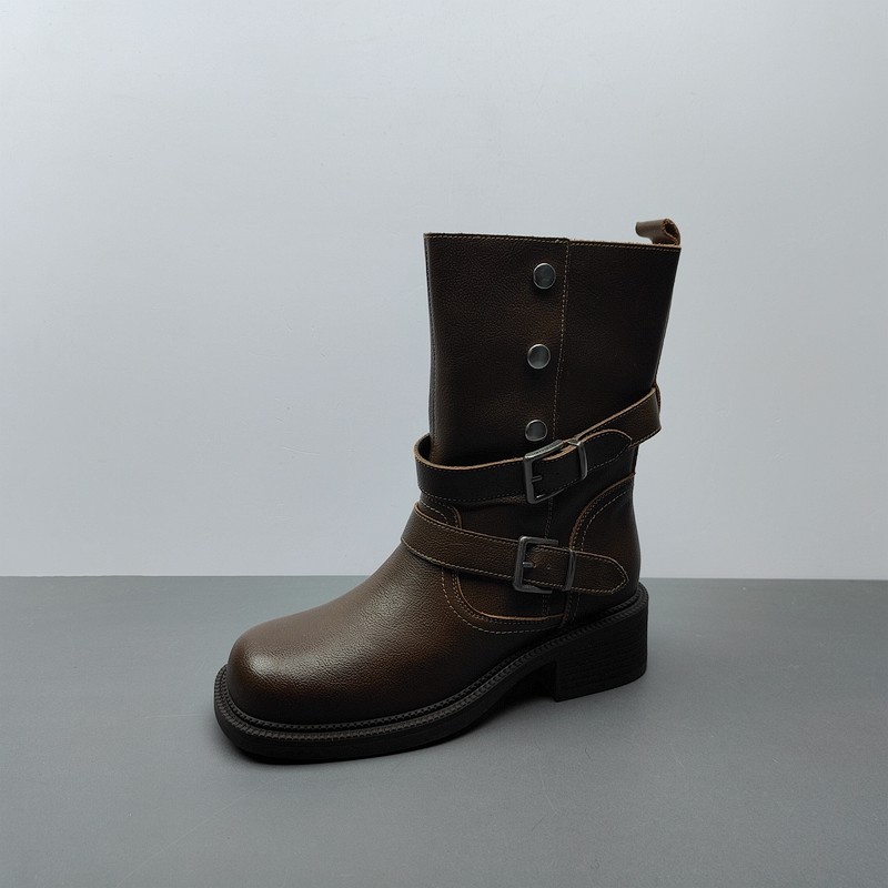 2025尾货工厂断码处理女鞋交叉绑带马丁靴平跟圆头短筒单靴36码,女鞋,马丁靴,淘宝优惠券,粉丝福利购,淘宝优惠卷