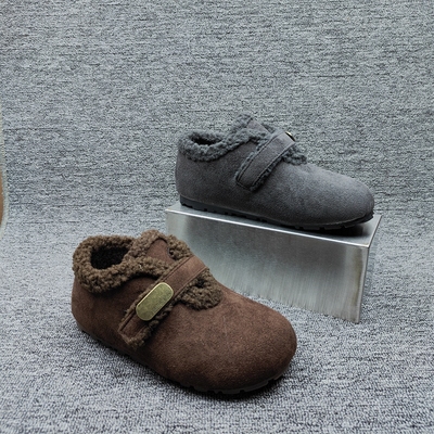 复古绒面棉鞋软底防滑保暖乐福鞋