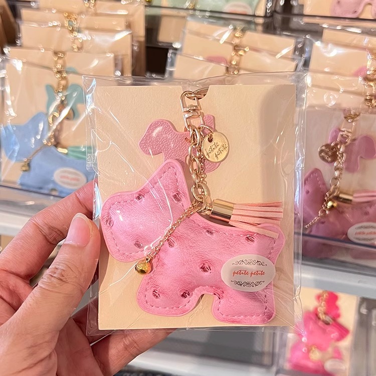 香港代购petite钥匙扣可爱小狗款ins包包挂件汽车情侣卡通钥匙扣