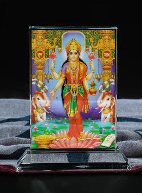 大吉祥天女画像水晶摆台摆件定制