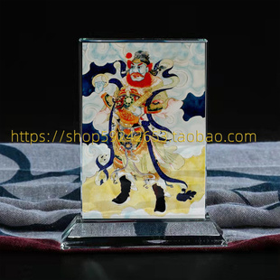 护法温元 饰创意定制摆台 帅画像水晶摆件供奉工艺品桌面摆台装