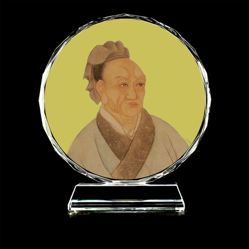 古代名人司马迁画像水晶玻璃摆件