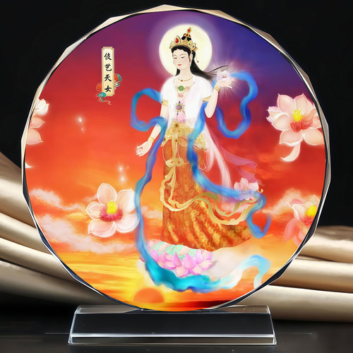 伎艺天女神像水晶摆台玄关桌面