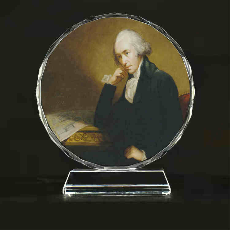 世界名人詹姆斯·瓦特画像水晶玻璃摆件桌面摆台装饰摆件创意桌面