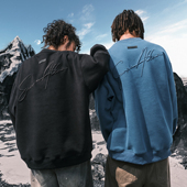 新款 美式 复古字母刺绣卫衣圆领重磅加绒加厚潮牌宽松男士 2026年春