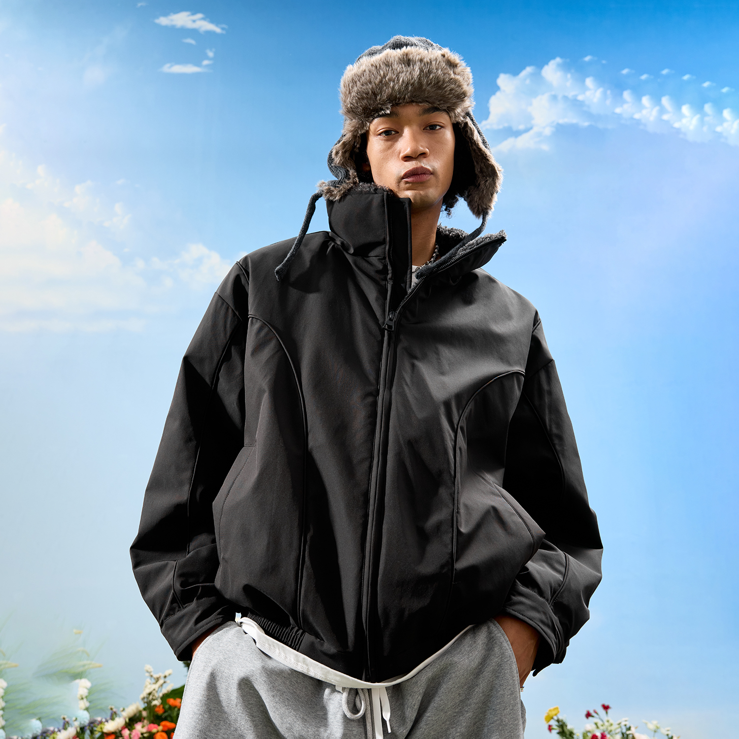 Nuthink美式复古加厚羽绒夹克男