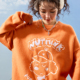 橙色男女2026年春季 Nuthink美式 复古卡通小狗刺绣毛衣圆领针织衫