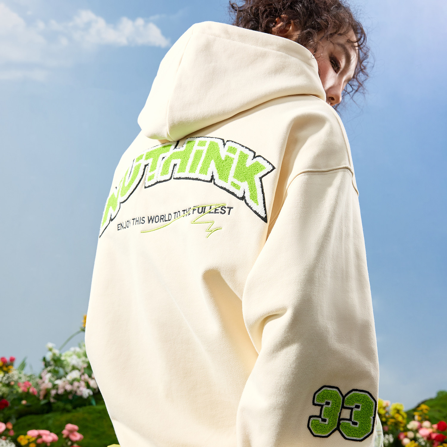 Nuthink美式复古潮牌撞色字母刺绣重磅连帽卫衣男女新款2026年春,男装,卫衣,淘宝优惠券,粉丝福利购,淘宝优惠卷