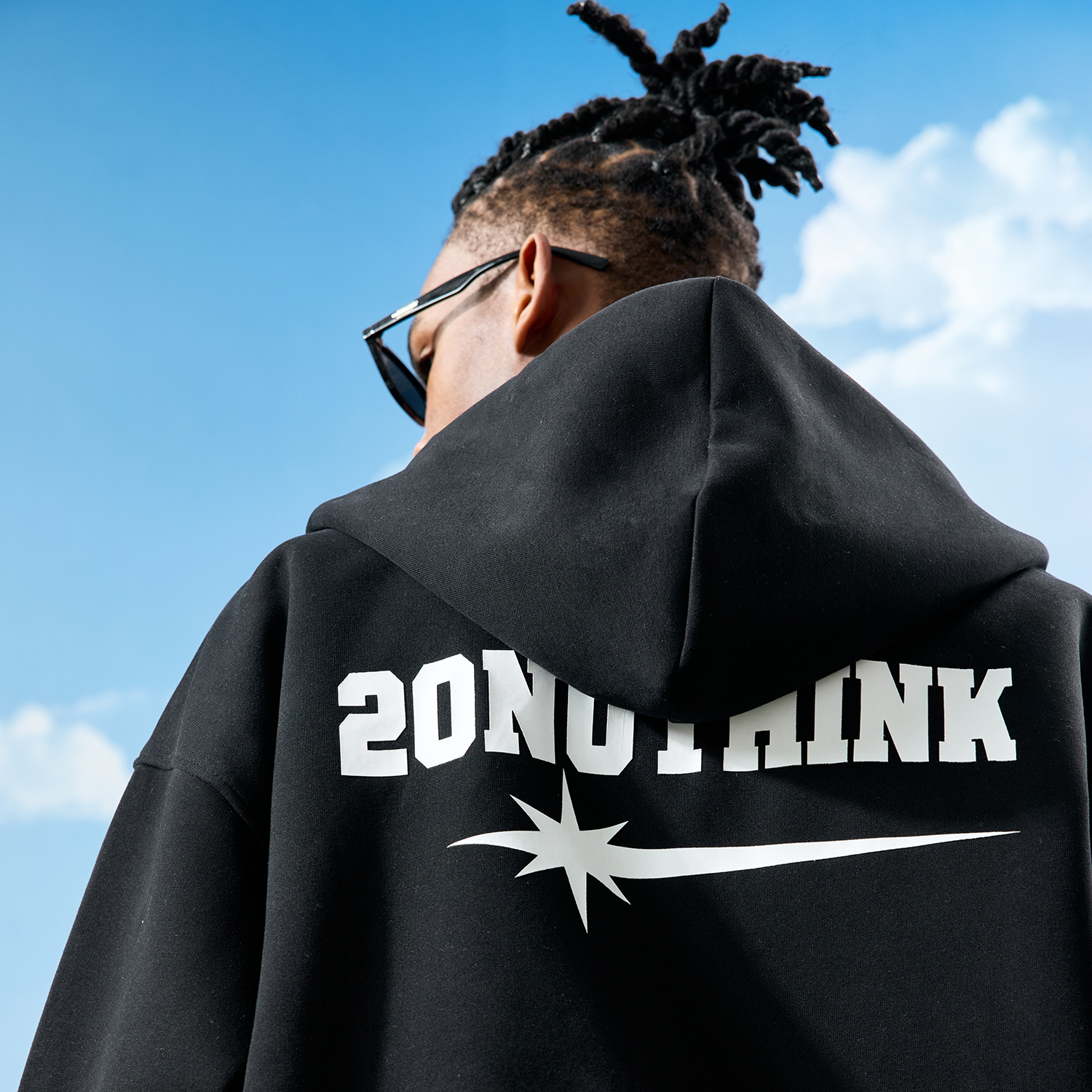 Nuthink美式嘻哈连帽拉链卫衣男