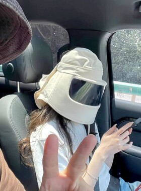 防晒帽防晒面罩女全脸护遮阳电动骑车不掉吹不翻2025新