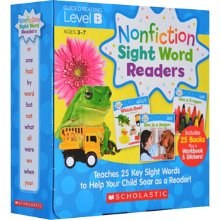 英文原版 学乐英文入门关键词高频词B级 25册套装 Nonfiction Sight Word Readers Parent Pack Level B 3-7岁