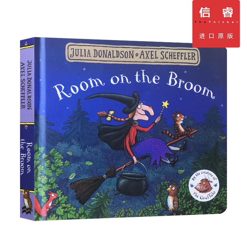 英文原版 女巫扫帚排排坐 Room on the Broom 朱莉娅•唐纳森 Julia Donaldson 经典押韵 童话故事 纸板书