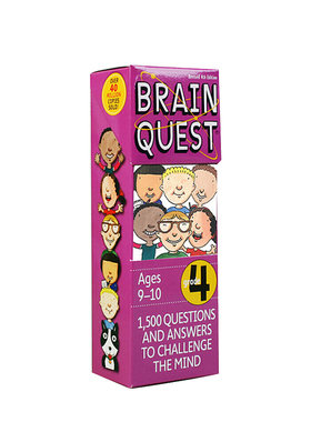 【英文原版 9-10岁】智力问答卡片书 4  Brain Quest Grade 4 大脑任务 4年级儿童益智