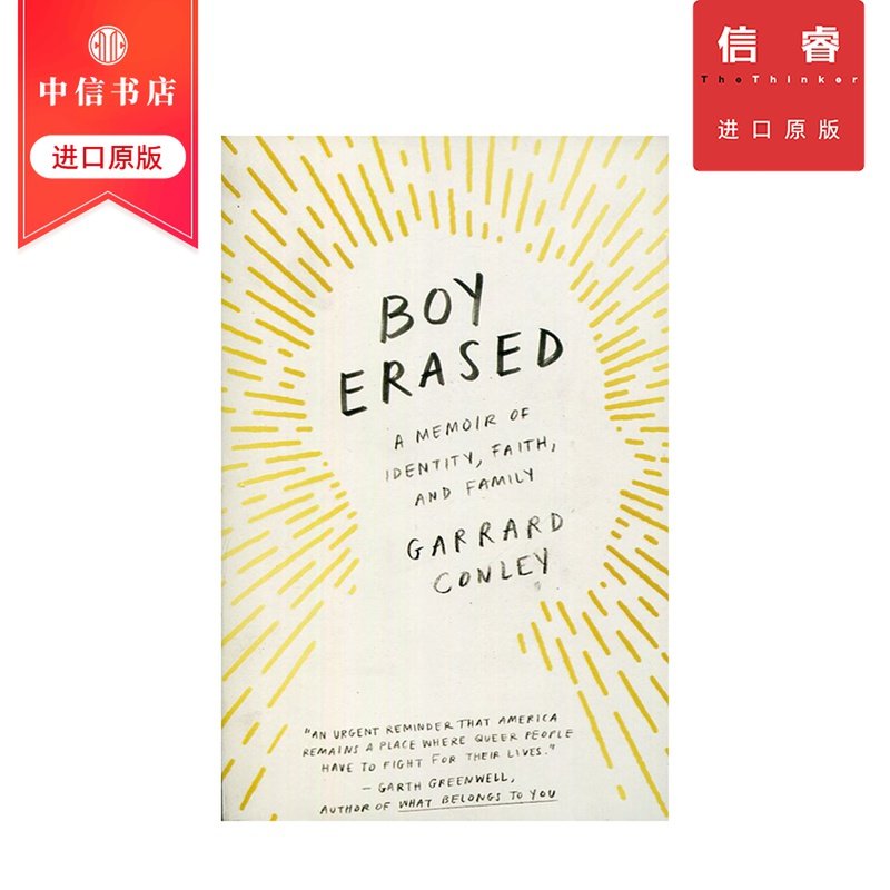英文原版 被清除的男孩关于身份认同 信仰与家庭的回忆录 boy ereased