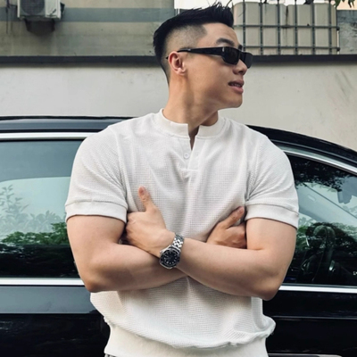 美式纯色老钱风针织短袖polo衫男款潮牌正肩亨利领t恤高级感半袖