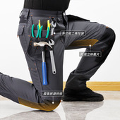 男冬耐磨耐脏户外宽松劳保工作裤 外贸加绒保暖多口袋工装 裤 干活穿