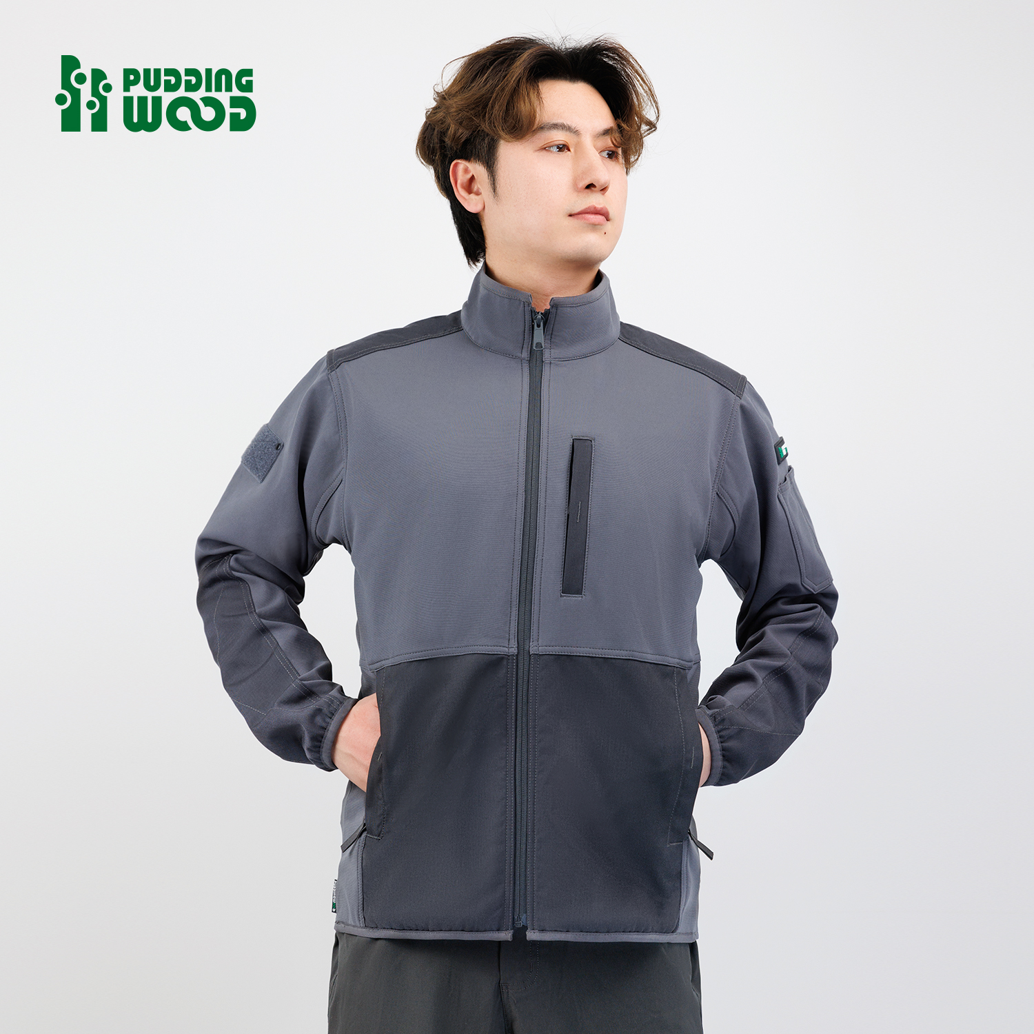 工装外套夹克男通勤长袖秋冬新款立领高级行政休闲宽松外衣上衣