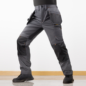 松紧腰工作裤 多口袋弹力工装 休闲户外休闲宽松大码 男款 耐磨耐脏 裤