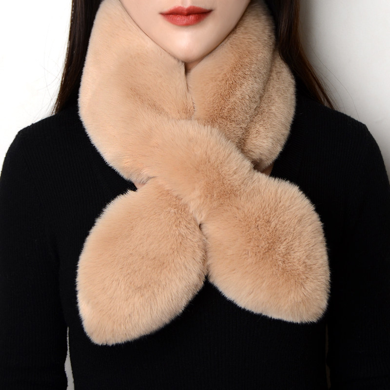 软糯韩国百搭加厚纯色毛毛围脖保暖仿獭兔毛交叉围巾毛领子女冬,服饰配件/皮带/帽子/围巾,围巾/丝巾/披肩,淘宝优惠券,粉丝福利购,淘宝优惠卷