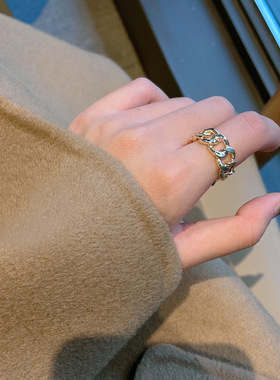 嘻哈风链条戒指简约小众个性时尚