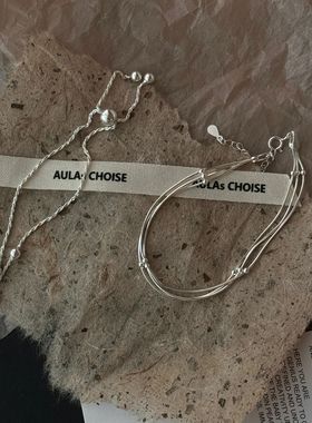 三层蛇骨手链简约设计感冷淡风