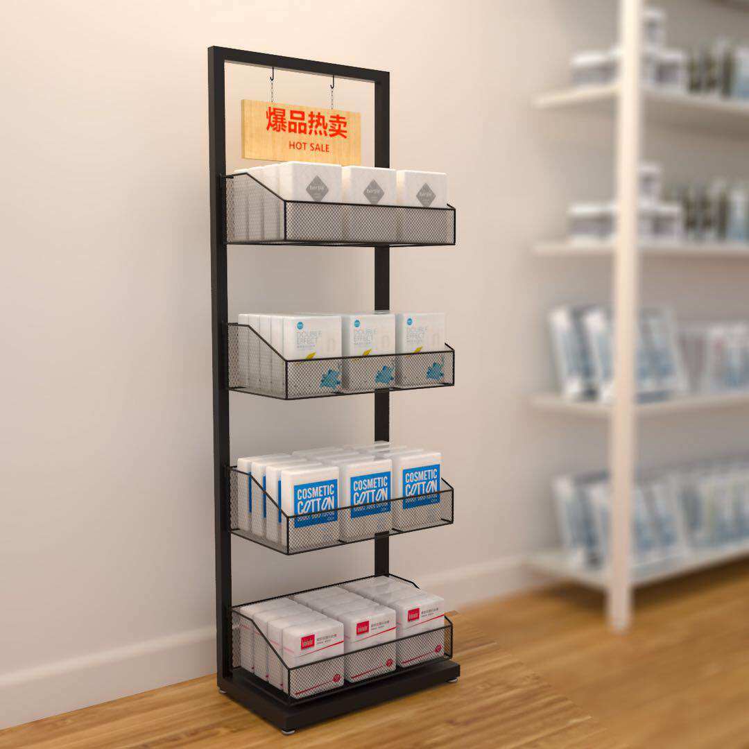 屈臣氏面膜指甲油胶化妆品店面多层置物广告美甲展示架子铁多功能