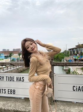 [BELLEVUE]小众复古千禧大小姐比例救星低腰蝴蝶镂空微喇牛仔裤