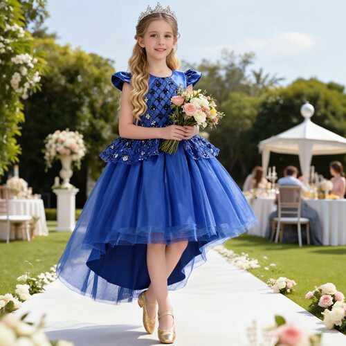girls 4-12years children wedding party birthday gowns dress