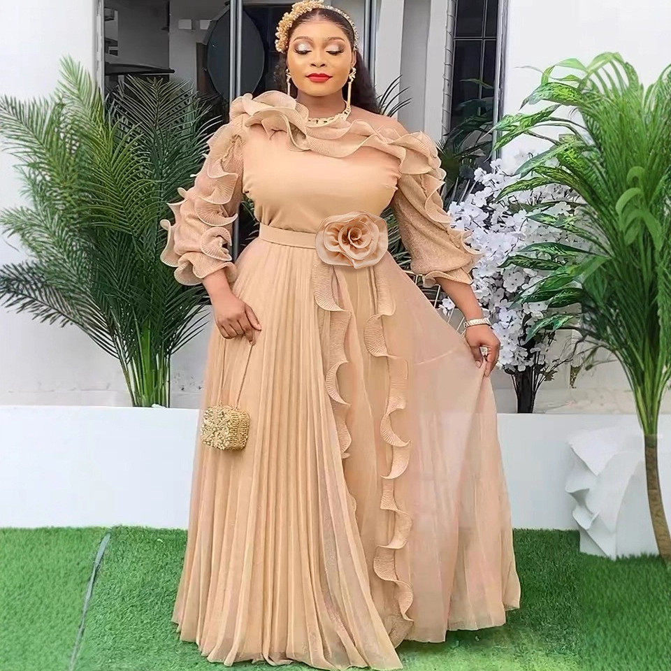 chiffon evening gown plus size off shoulder long ball dress