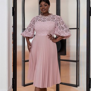 pleated skirt plus size dress banquet graduation ball dress