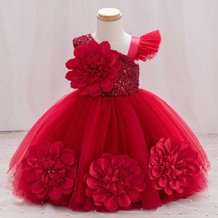 first Princess birthday 女童礼服baby mesh gown dress girl