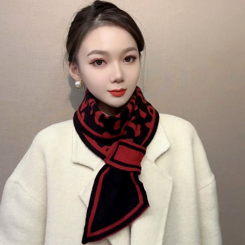 加长小耳朵针织围巾女秋冬季懒人交叉毛线围脖韩版百搭加厚保暖潮