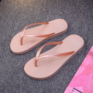 舒适软底简约防滑夹脚平底洗澡 百搭凉拖鞋 夏季 人字拖女士沙滩时尚