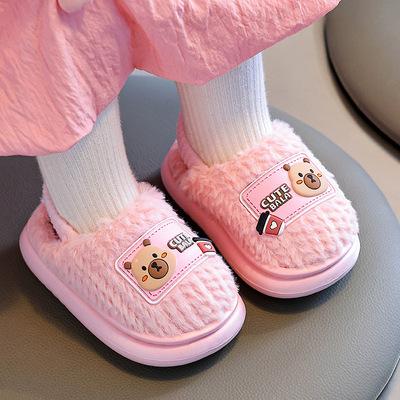 女童棉拖鞋卡皮巴拉亲子鞋防滑软