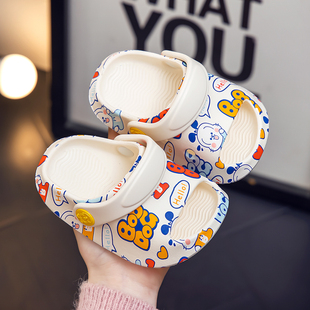 3岁2洞洞 女孩室内婴幼儿小童宝宝防滑1 巴布豆儿童凉拖鞋 男童夏季