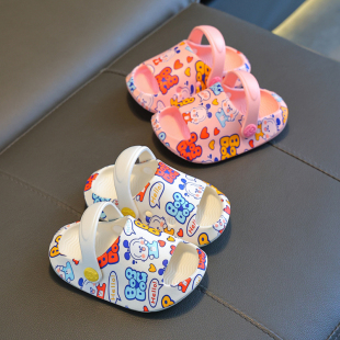 凉拖鞋沙滩海边防滑外穿游泳2026新款巴布豆儿童洞洞鞋男童女孩子
