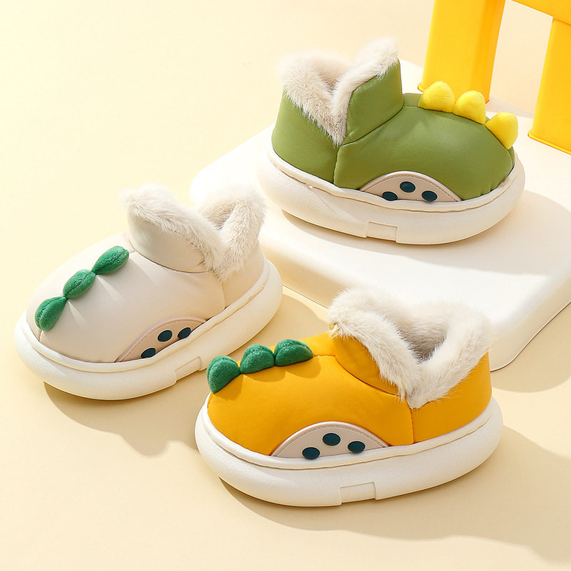 冬季加绒包跟宝宝居家用棉鞋男童外穿幸福玛丽儿童棉拖鞋女童防水