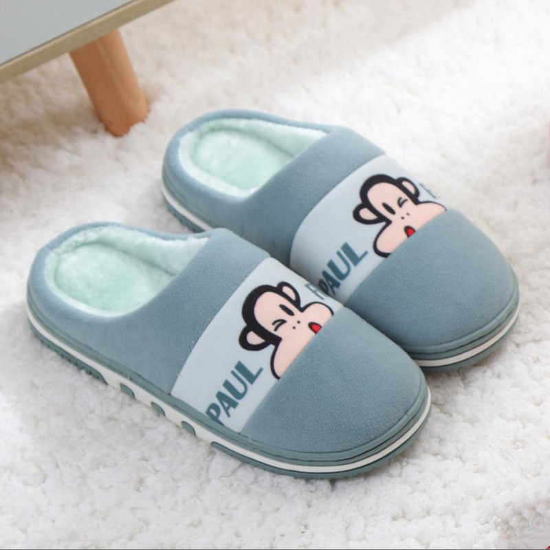 大嘴猴可爱棉拖鞋女秋冬季家居室内软底舒适防滑卡通正品情侣拖鞋