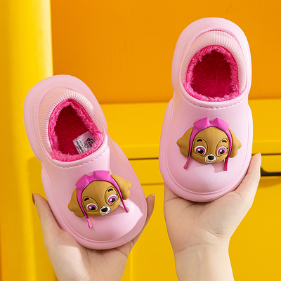 居家室内防水冬男童棉拖鞋汪汪队