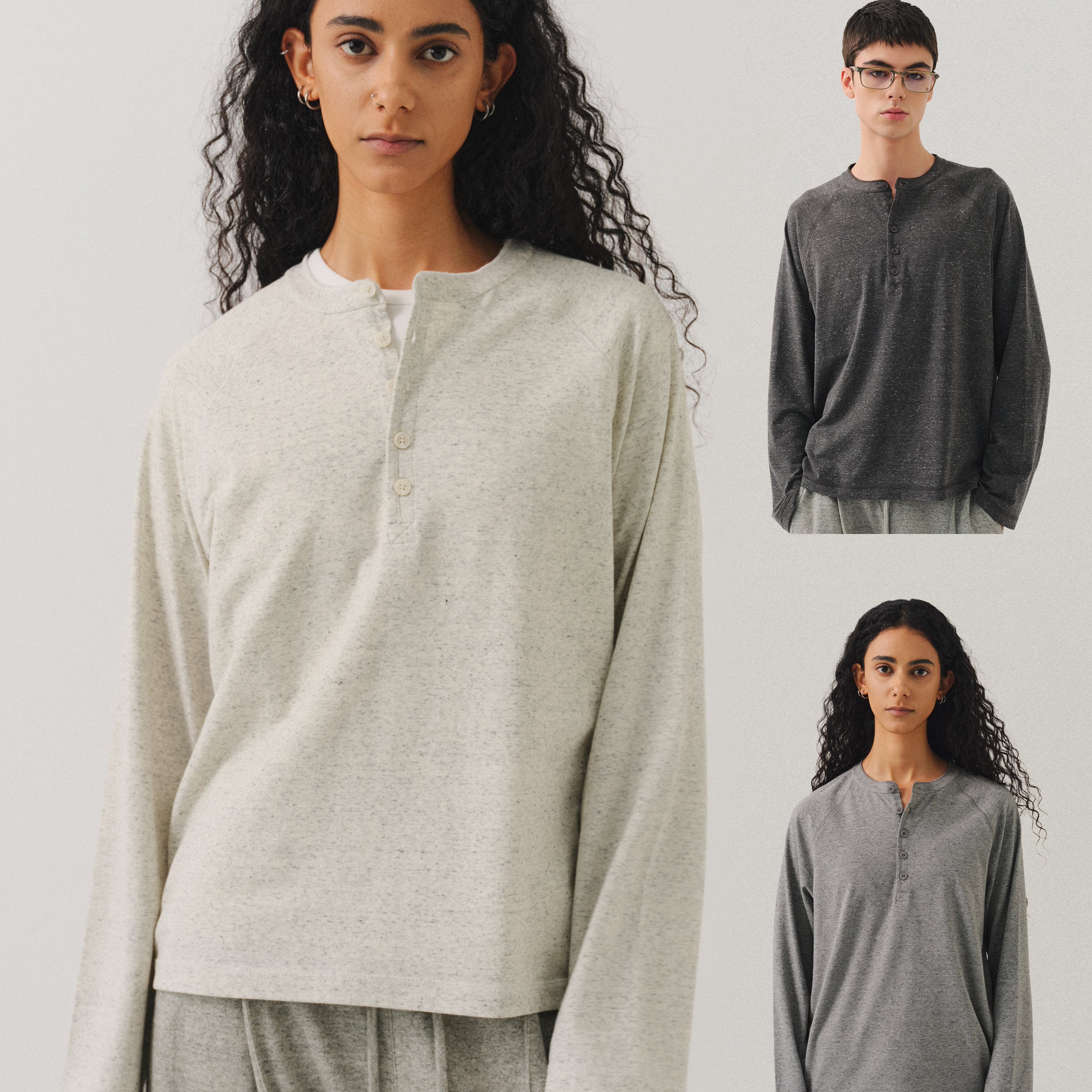 VLABMADE 星空花纱软糯纽扣亨利领插肩长袖打底TEE*四针六线工艺,男装,T恤,淘宝优惠券,粉丝福利购,淘宝优惠卷