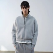 VLABMADE boxy廓形宽松立领干练拉链卫衣双层空气棉挺阔短款 外套