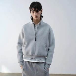 VLABMADE 外套 boxy廓形宽松立领干练拉链卫衣双层空气棉挺阔短款